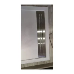 Piatto Doccia Slim Bianco Effetto Pietra Angolare Piletta Ribassata Pavimento