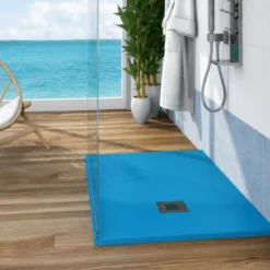 Piatto Doccia Slim Effetto Pietra Filo Pavimento Tagliabile Angolare Marmoresina
