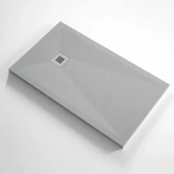 Piatto Doccia Slim Grigio Effetto Pietra da 70 a 210 cm in Resina Marmo Piletta
