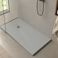 Piatto Doccia Slim Grigio Effetto Pietra da 70 a 210 cm in Resina Marmo Piletta