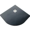 Piatto Doccia Slim Semicircolare 80x80 Pietra Nero 2.8cm Angolare Piletta