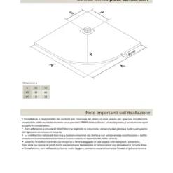 Piatto Doccia Slim Semicircolare 80x80 Pietra Nero 2.8cm Angolare Piletta