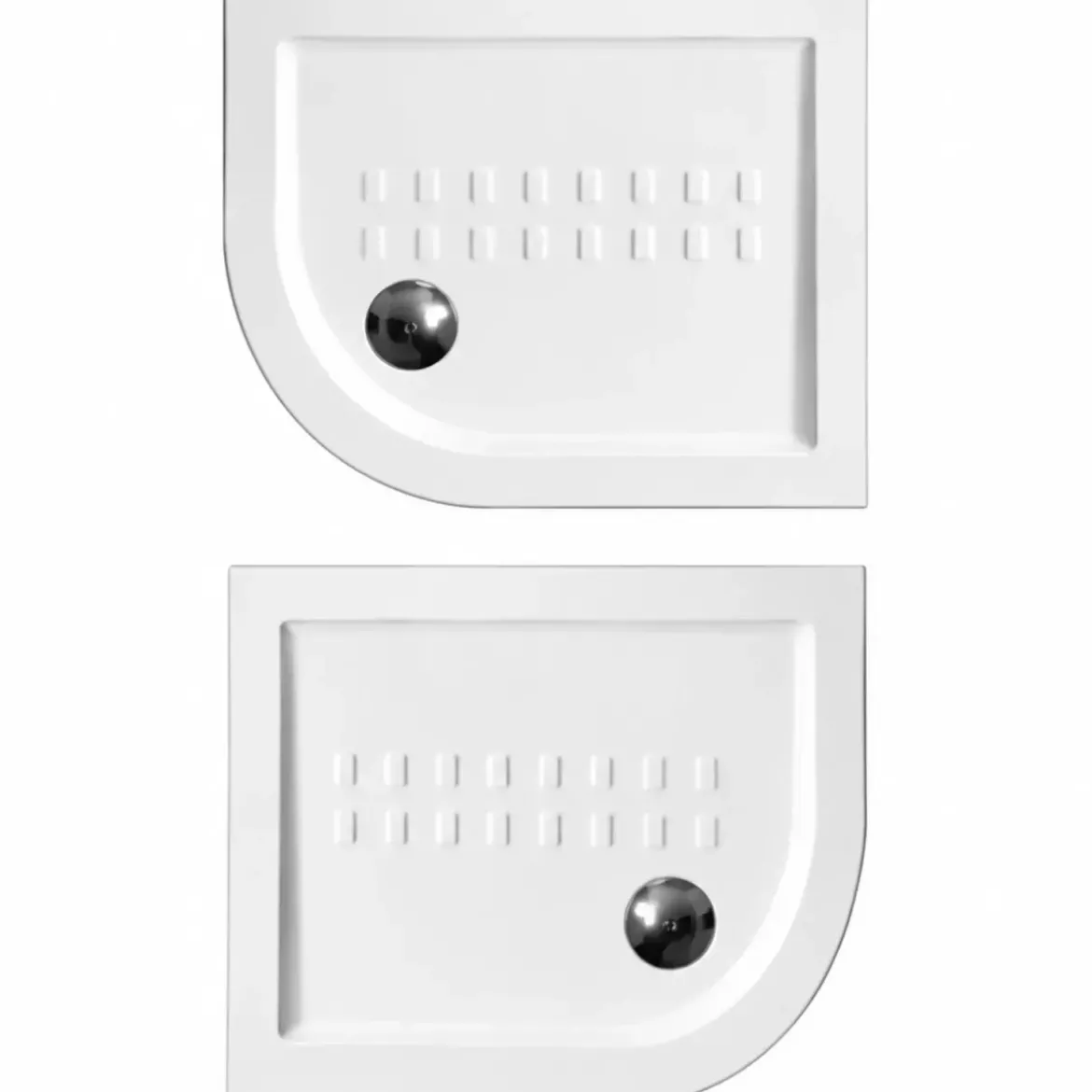 Piatto Doccia 70x90 5.5 cm Bianco Angolare in Ceramica Semicircolare Piletta 90