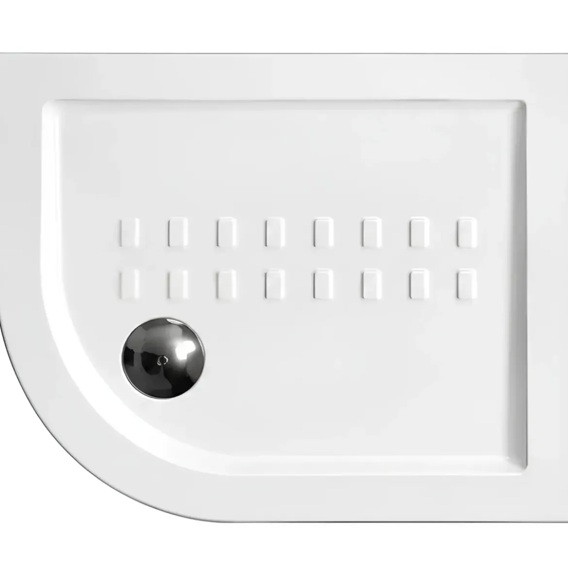 Piatto Doccia 70x90 5.5 cm Bianco Angolare in Ceramica Semicircolare Piletta 90