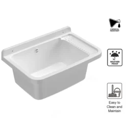 Pilozzo Acquaio in Resina 50x35 da Esterno con Sifone Piletta Vasca Lavatoio