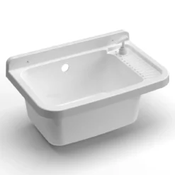 Pilozzo Parete Bianco 59x39x28 cm Resina con Dispenser e Kit Fissaggio