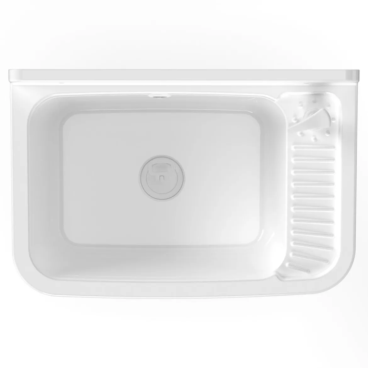 Pilozzo Parete Bianco 59x39x28 cm Resina con Dispenser e Kit Fissaggio