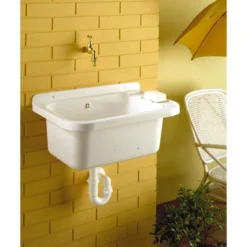 Pilozzo per Esterno 60x34 Lavello a Muro da Terrazzo Bagno Lavanderia