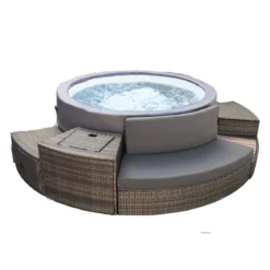 Piscina con Mobili Idromassaggio Spa 184x73 6 Persone Semi Rigida Rotonda