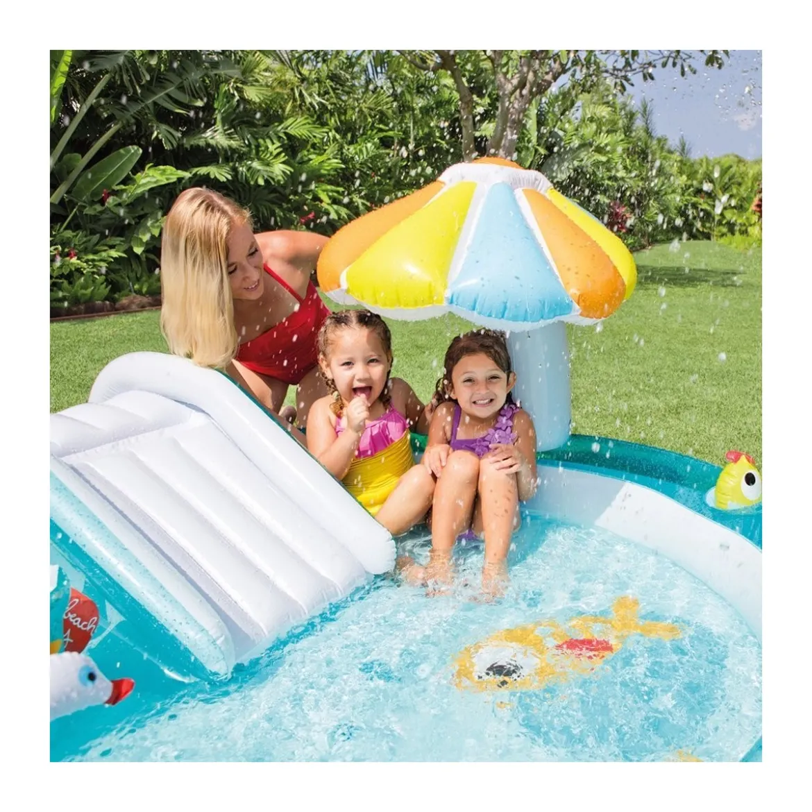 Piscina con Scivolo Alligatore per Bambini Intex Gonfiabile Gioco da Giardino