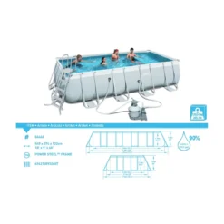 Piscina Frame Fuori Terra 549x274x122 Rettangolare con Filtro a Sabbia Scaletta