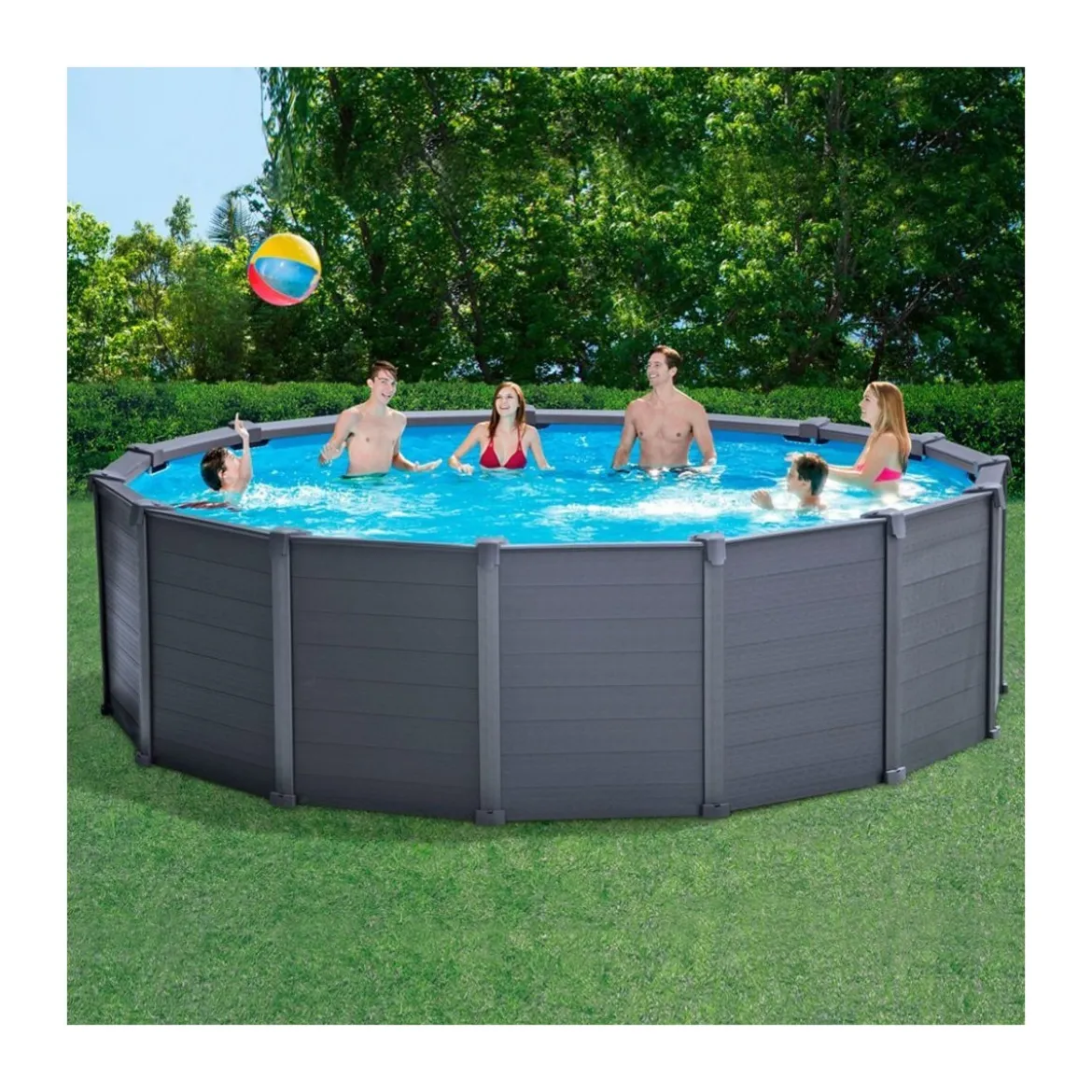 Piscina Fuori Terra Da Esterno 478x124 Intex Acciaio Filtro Giardino Rotonda