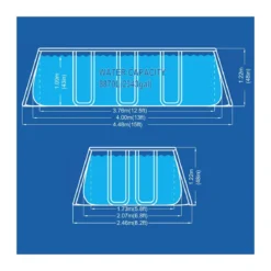 Piscina Fuoriterra Rettangolare 400x200 Acciaio con Pompa a Cartuccia Scaletta