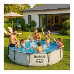 Piscina Fuori Terra Rotonda 305x76 cm Struttura Acciaio Liner Rinforzato