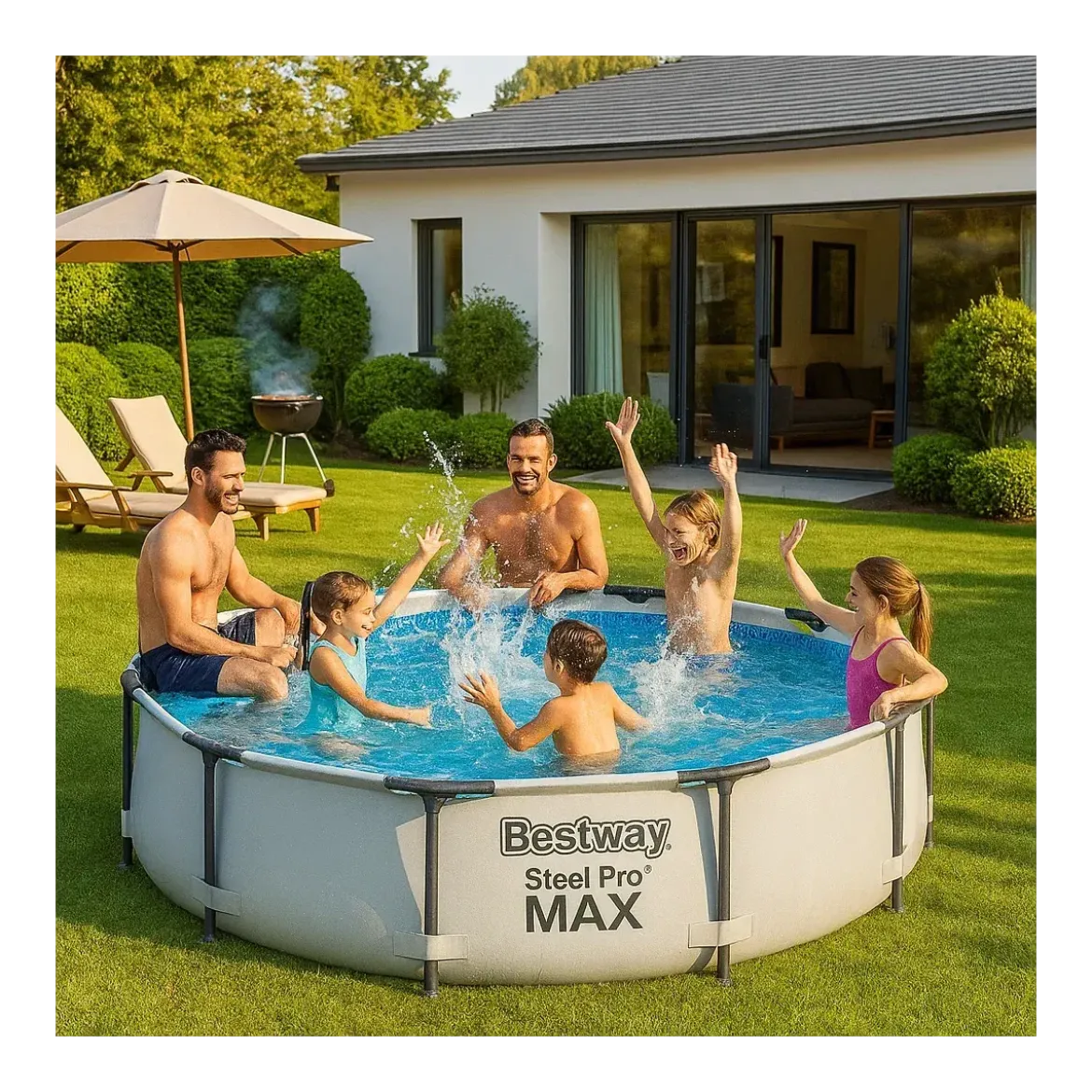 Piscina Fuori Terra Rotonda 305x76 cm Struttura Acciaio Liner Rinforzato