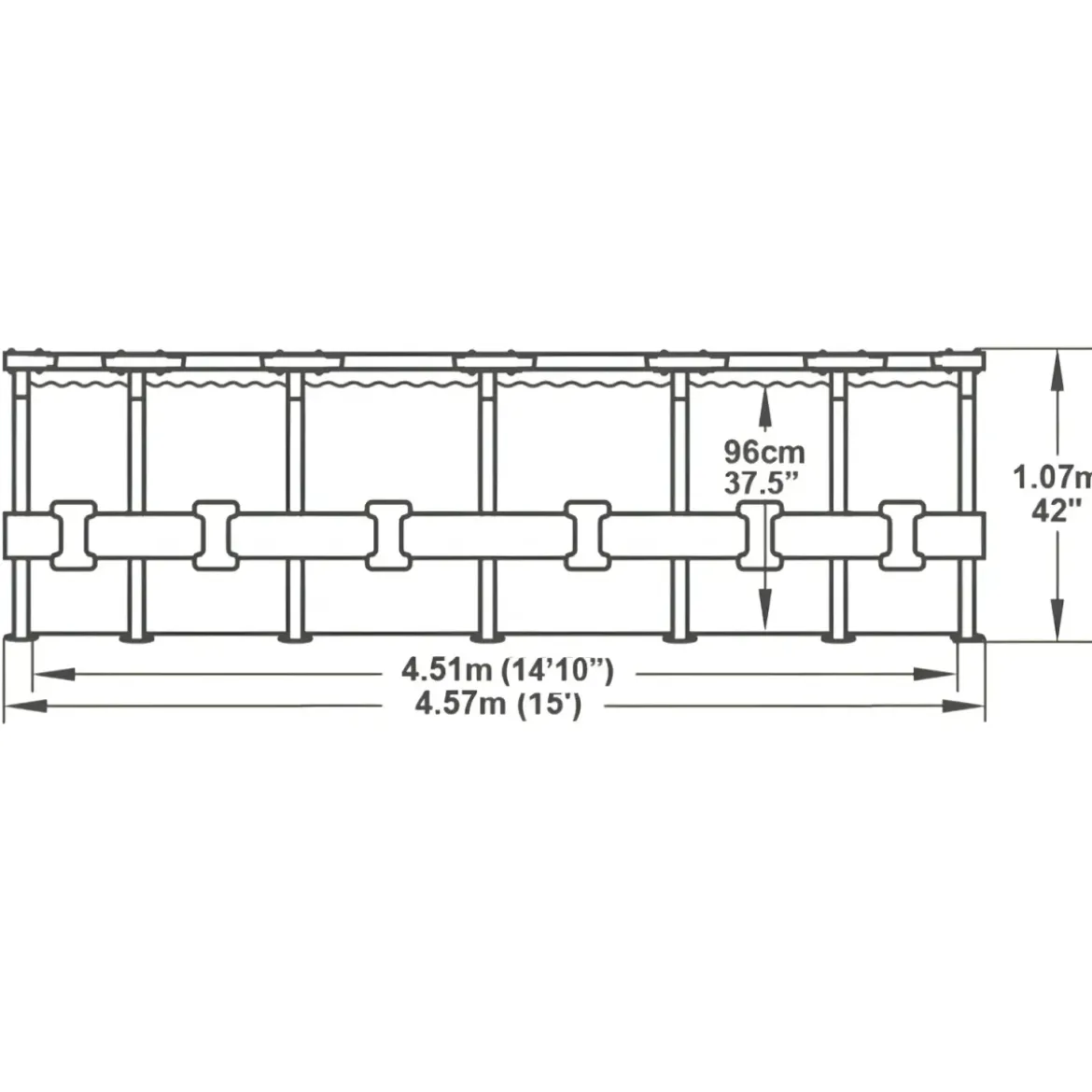 Piscina Fuori Terra Telaio 457x107 cm Scaletta Esterna Pompa Filtrante