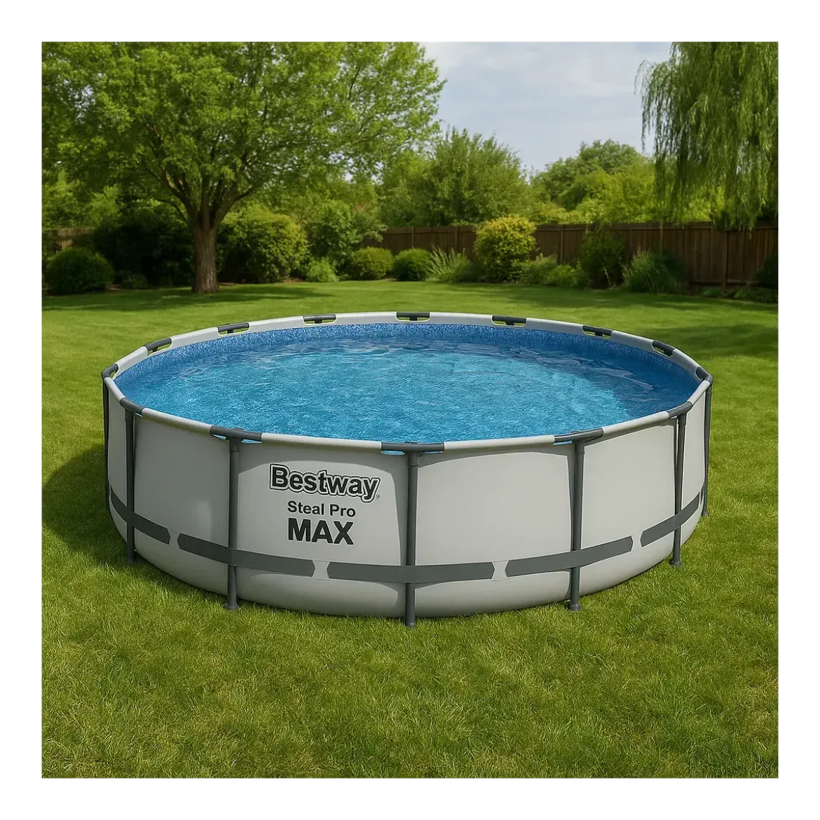 Piscina Fuori Terra Telaio 457x107 cm Scaletta Esterna Pompa Filtrante