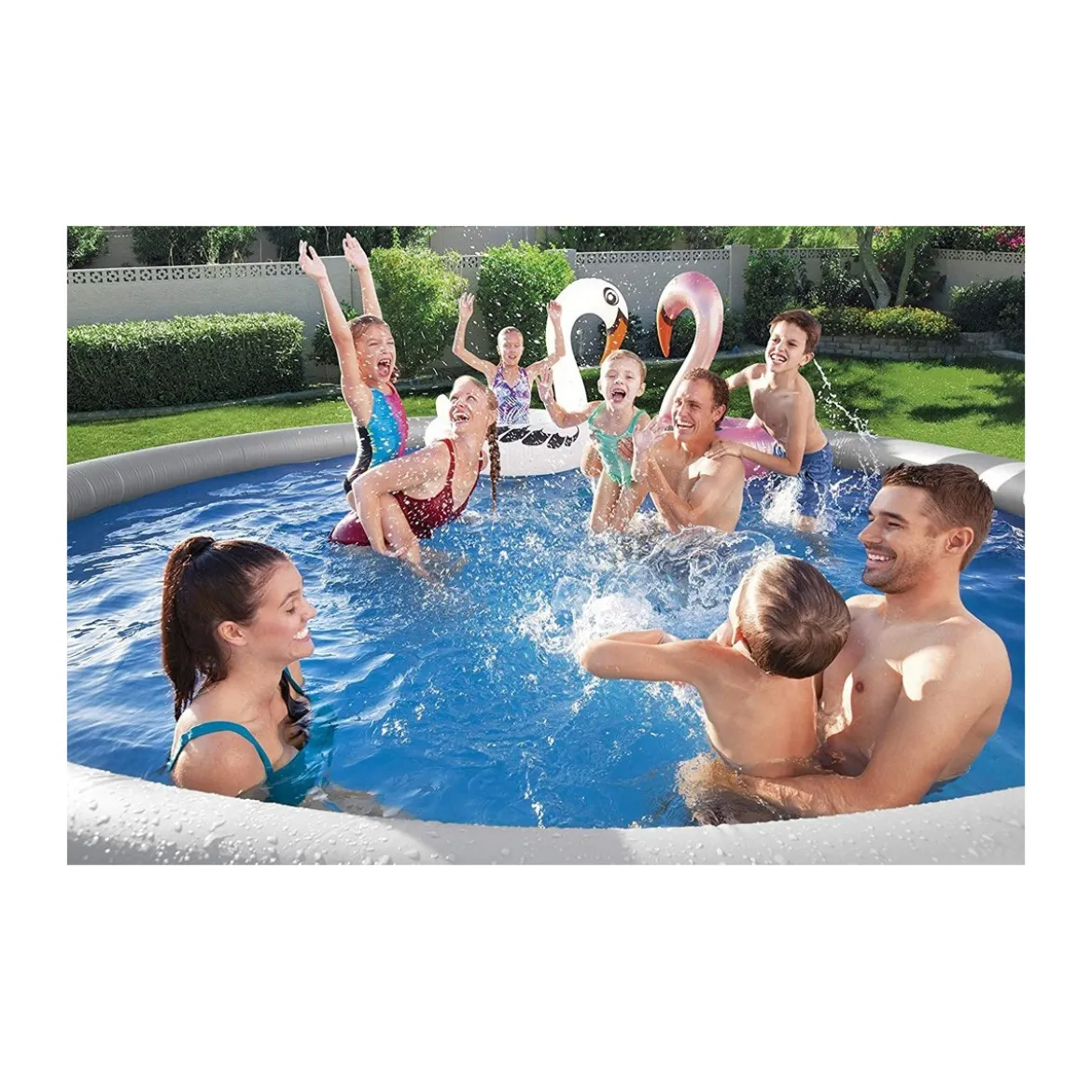 Piscina Gonfiabile Fuori Terra Tonda 457x122 cm Filtro Pompa Scaletta