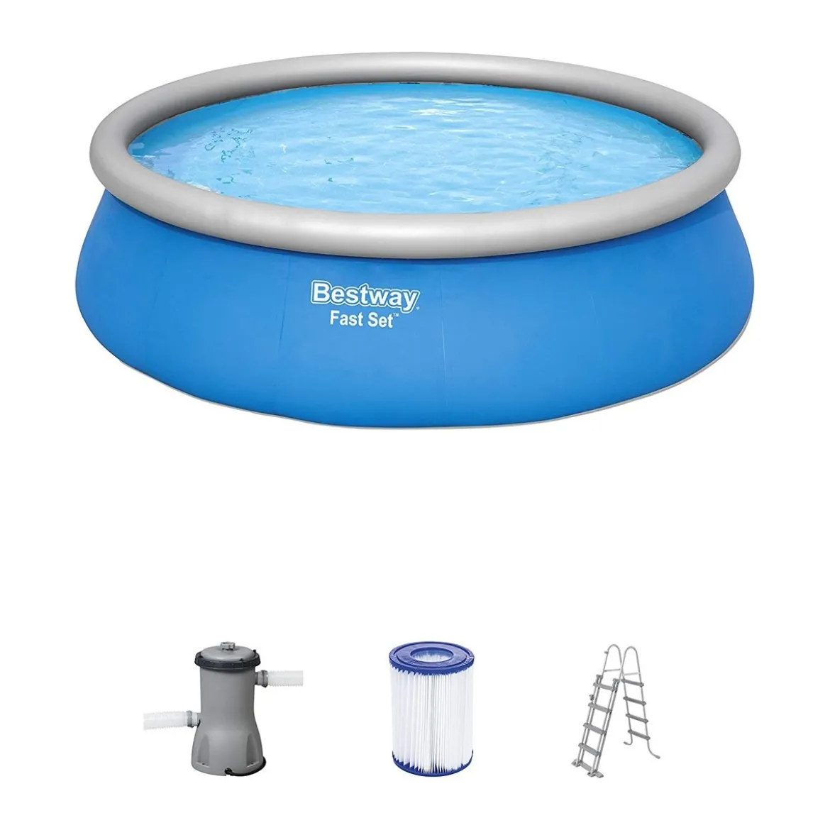 Piscina Gonfiabile Fuori Terra Tonda 457x122 cm Filtro Pompa Scaletta