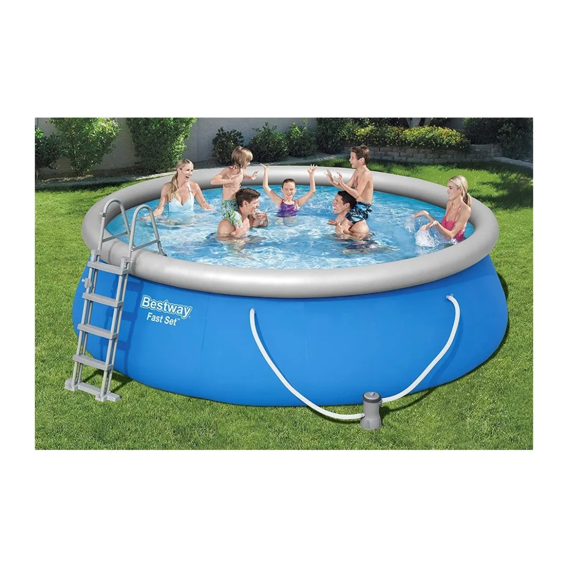 Piscina Gonfiabile Fuori Terra Tonda 457x122 cm Filtro Pompa Scaletta