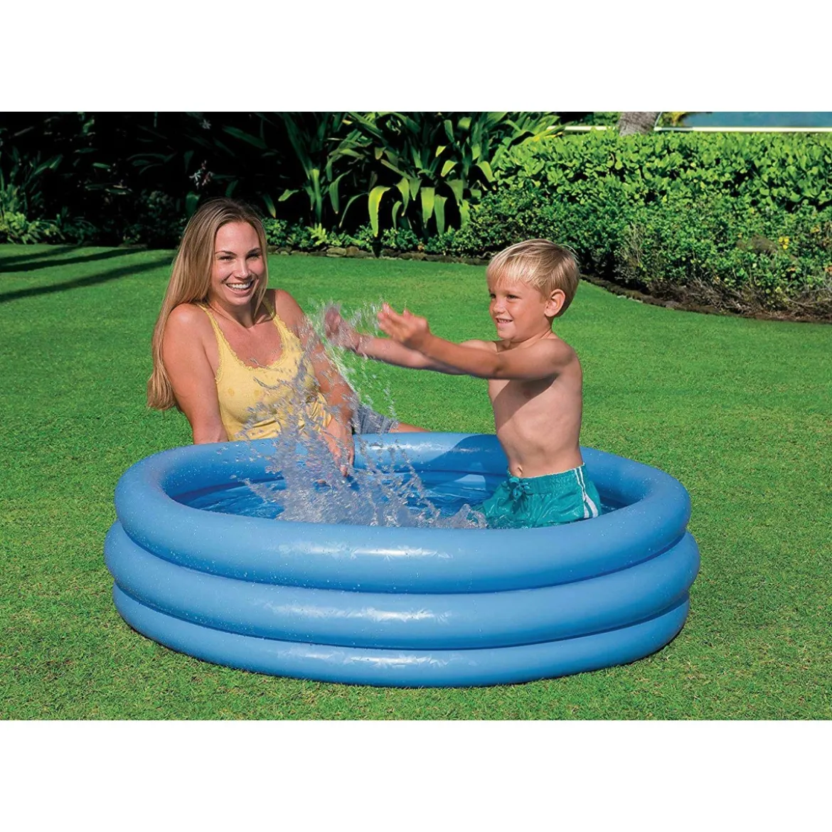 Piscina Gonfiabile per Bambini Blu da Esterno Giardino Gioco Bimbi Estate