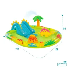 Piscina Gonfiabile per Bambini con Dinosauro e Scivolo 191x152x58 cm