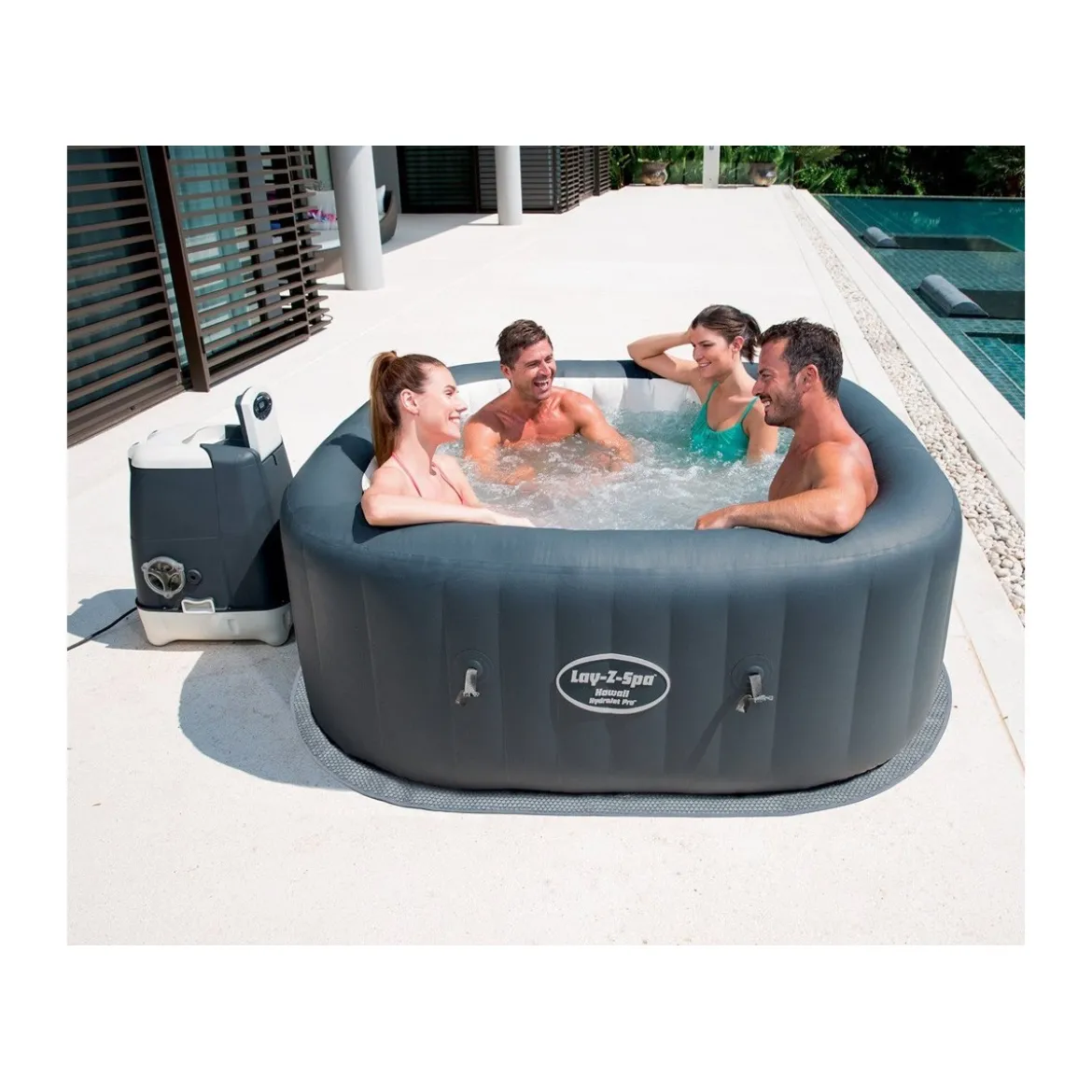 Piscina Idromassaggio Spa 180x180 Quadrata Acqua Riscaldata 4 6 Adulti Bestway