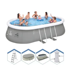 Piscina Ovale Autoportante 540x304x106 Pompa Filtro Cartuccia +2 Teli + Scaletta