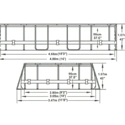 Piscina Ovale Fuori Terra 488x305x107 cm con Telaio e Pompa Filtrante