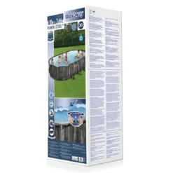 Piscina Ovale 610x366x122 cm Effetto Legno con Pompa Filtro e Accessori