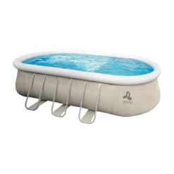 Piscina Ovale 610x360x122 Gonfiabile Pompa Filtro Cartuccia 2 Teli + Scaletta