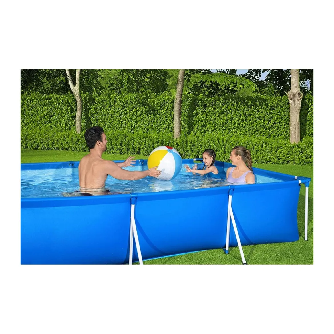 Piscina Rettangolare Steel Pro Frame 300x200 Fuoriterra Senza Pompa Filtro Bimbi