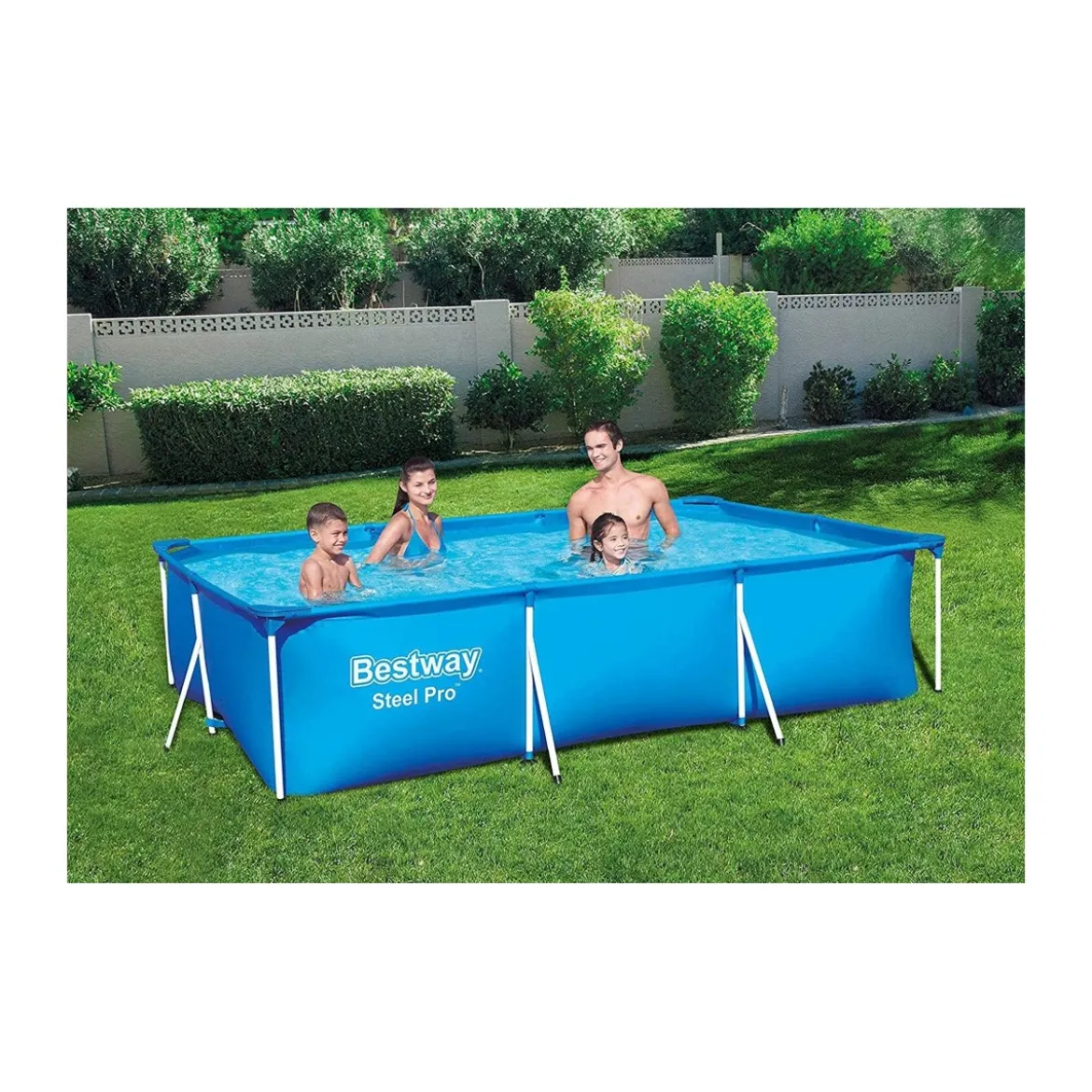 Piscina Rettangolare Steel Pro Frame 300x200 Fuoriterra Senza Pompa Filtro Bimbi
