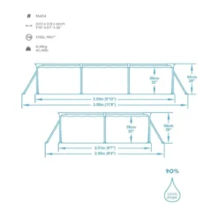 Piscina Rettangolare Steel Pro Frame 300x200 Fuoriterra Senza Pompa Filtro Bimbi