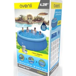 Piscina Tonda 420 cm Fuori Terra con Pompa Filtro h84 cm