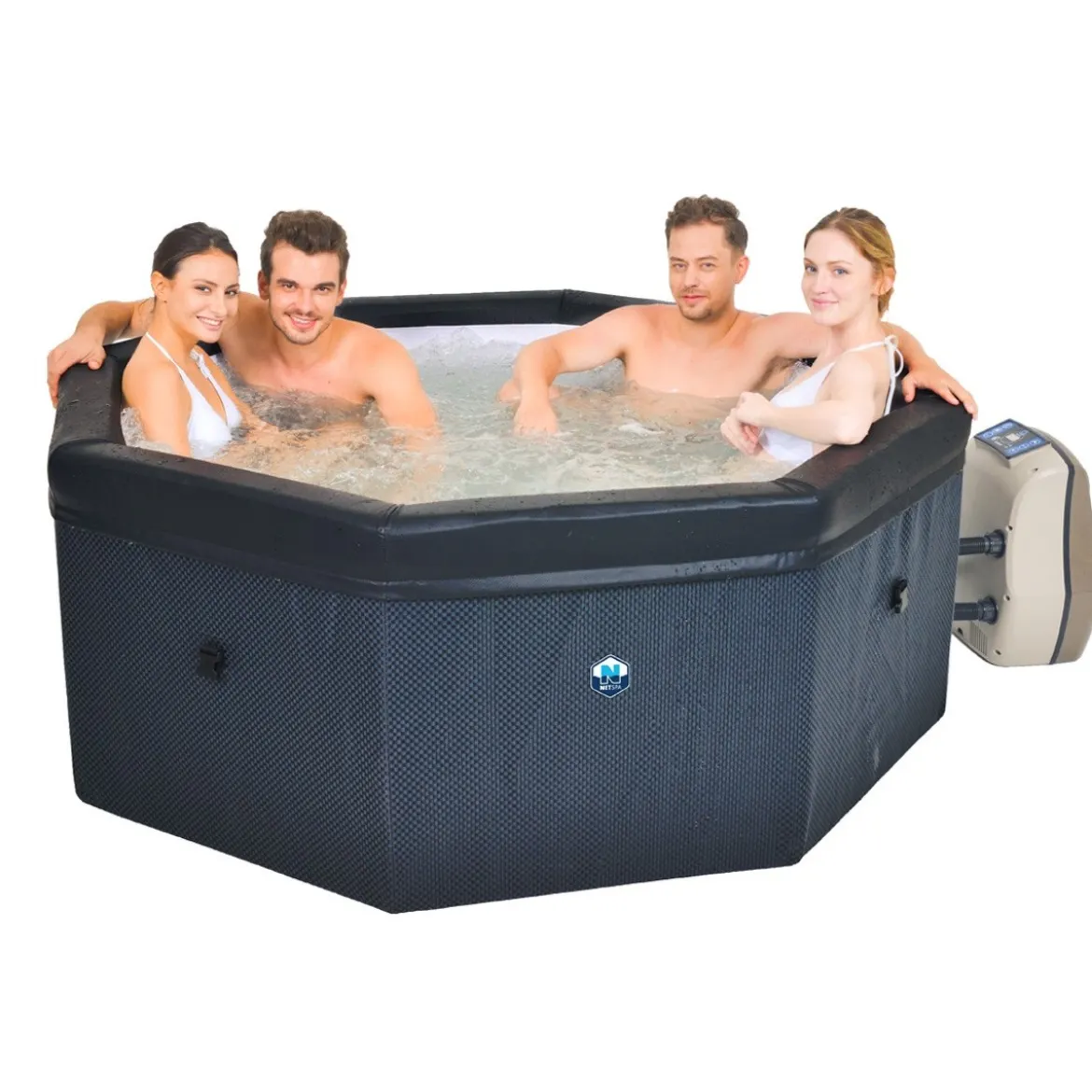 Piscina Vasca Idromassaggio Spa 193x73 6 Persone Filtro Riscaldata Semi Rigida