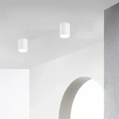 Plafoniera in Gesso Verniciabile Lampada da Soffitto Faretto Bianco