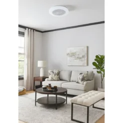 Plafoniera LED con Ventilatore 45W Bianca 48cm Effetto Stellato CCT