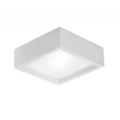 Plafoniera Quadrata in Gesso Bianca Lampada da Soffitto Verniciabile