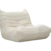 Poltrona Bouclé Compressa Bianco Imbottita Moderna per Salotto Lounge