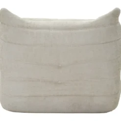 Poltrona Bouclé Compressa Bianco Imbottita Moderna per Salotto Lounge