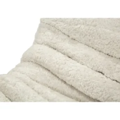Poltrona Bouclé Compressa Bianco Imbottita Moderna per Salotto Lounge