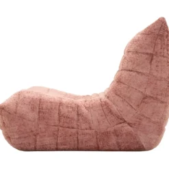 Poltrona Bouclé Compressa Rosa Imbottita Moderna per Salotto Lounge