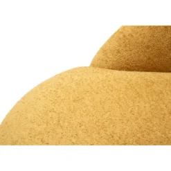 Poltrona Bouclé Senape Seduta Imbottita Moderna per Salotto Lounge