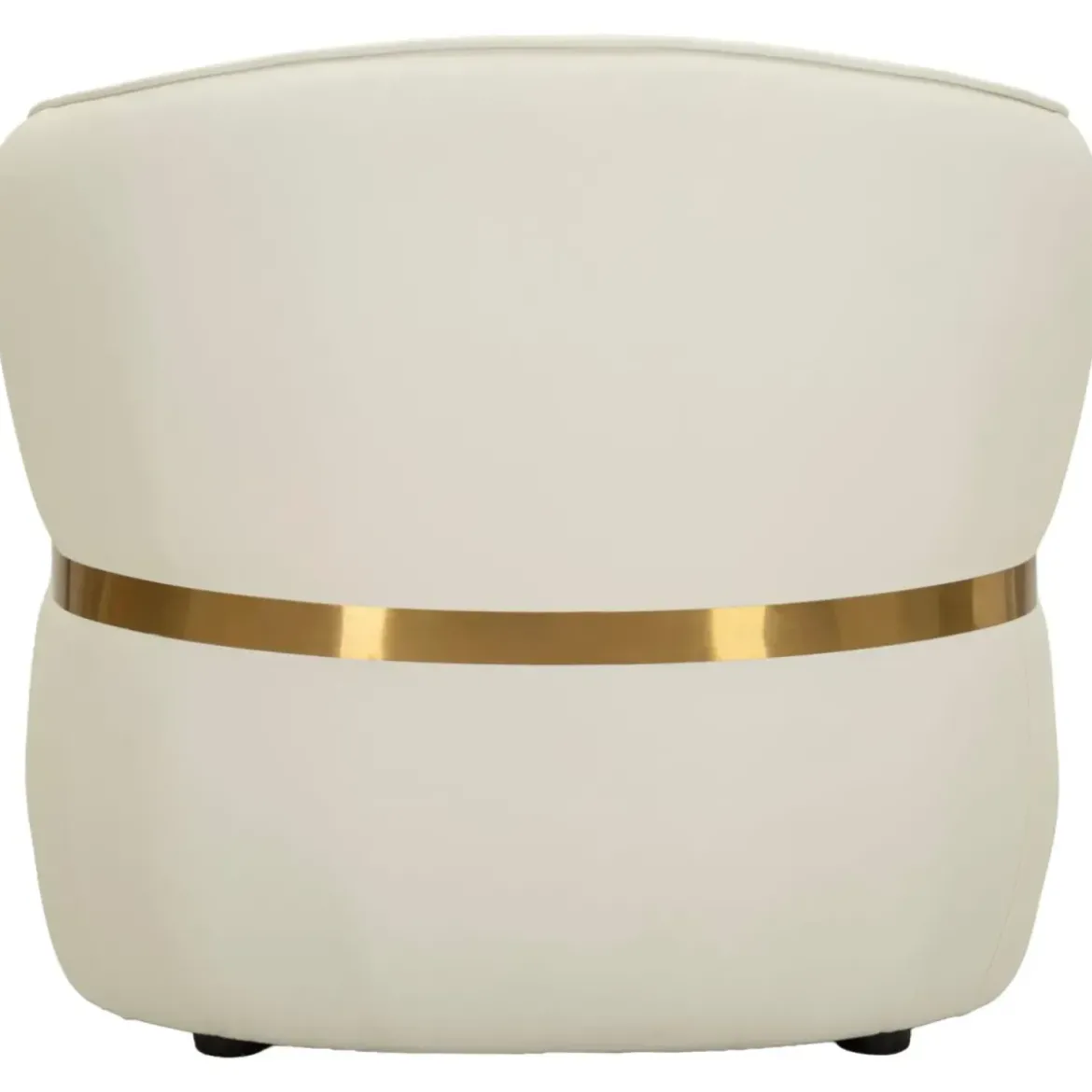 Poltrona con Braccioli Similpelle Bianco Base Metallo Oro Soggiorno