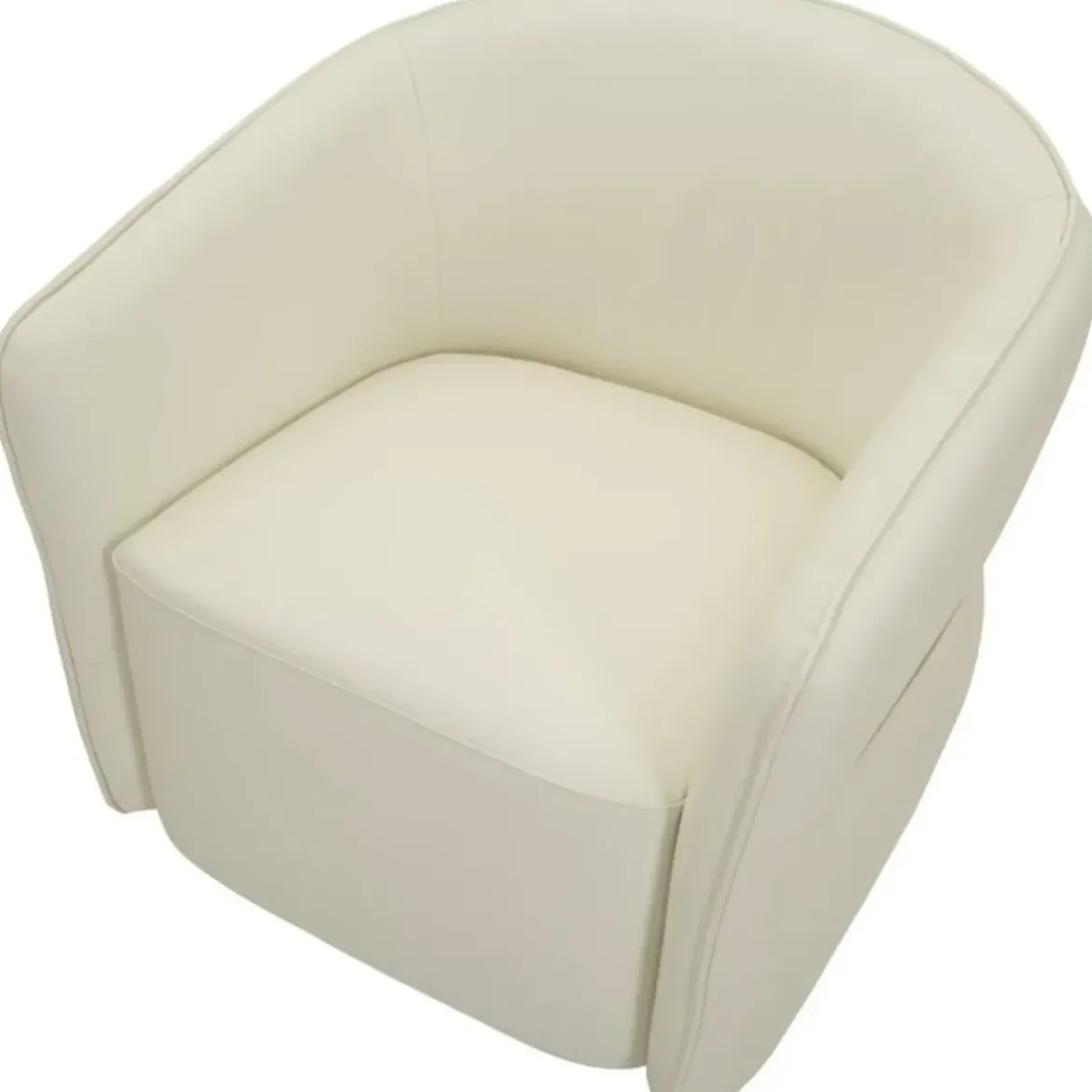 Poltrona con Braccioli Similpelle Bianco Base Metallo Oro Soggiorno