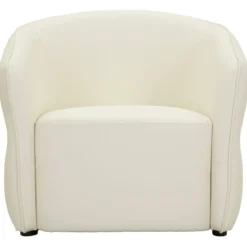 Poltrona con Braccioli Similpelle Bianco Base Metallo Oro Soggiorno