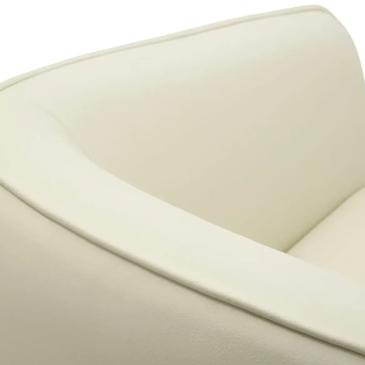 Poltrona con Braccioli Similpelle Bianco Base Metallo Oro Soggiorno