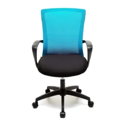 Poltrona da Ufficio con Ruote per Scrivania Blu con Braccioli Ergonomica Camera