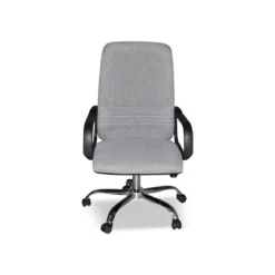 Poltrona da Ufficio Direzionale in Tessuto Grigio e base Cromata